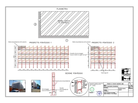 tavola progetto ponteggio Cesano Maderno